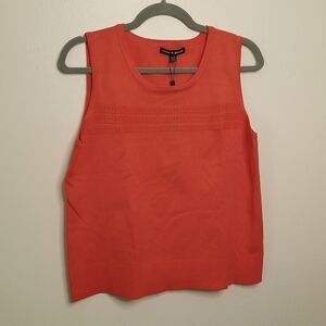 Cable & Gauge Orange Sleeveless Sweater Top XLarge NWT